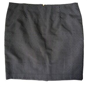 Tommy Hilfiger‎ Black White Polka Dot Striped Knee Length Skirt Size 16